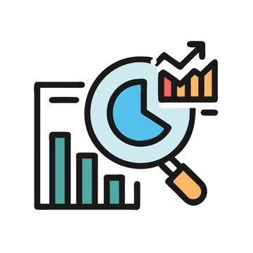 Data Analytics Vector Icon Set  Line , Chart, graph, analysis, report, growth, trend, statistics, pie chart, bar graph, line graph, scatter plot, dashboard, infographic icons, vector