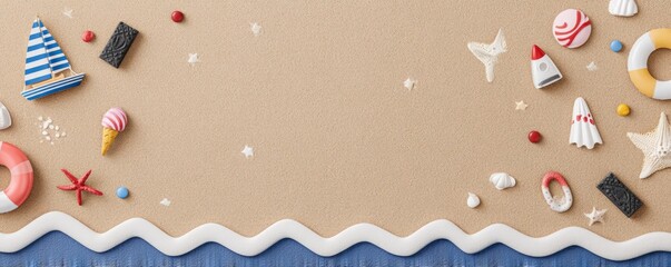 Summer Beach Fun: Miniature Seascape with Toys and Treats