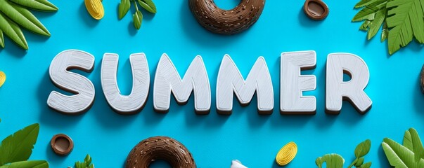 Summer Vibes: A 3D Render of Summer Word Art