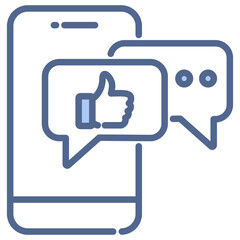 Social Media Marketing Blue Icon