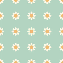 Seamless Vector Daisy Pattern. This floral design is perfect for wallpapers, textiles, and digital projects.