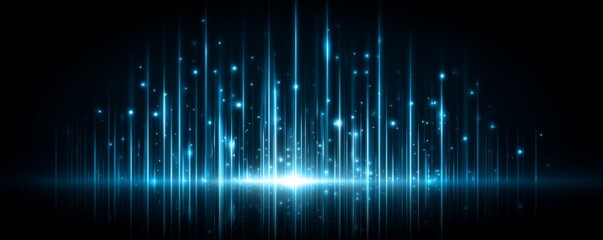 Abstract Blue Light Beams and Glowing Particles
