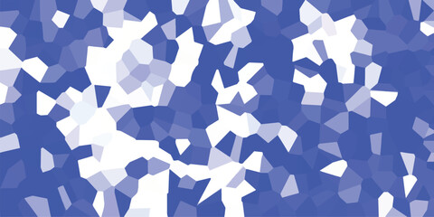 Abstract blue and white mosaic background design with geometric shapes perfect for a modern digital artwork or a creative visual texture.