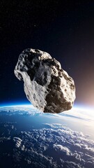 A lone asteroid travels through the vastness of empty space 