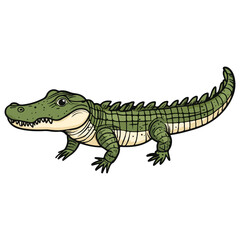 Naklejka premium crocodile, reptile, vector, transparent background, creature, animal, isolated, nature, alligator, amphibian, wildlife, zoo