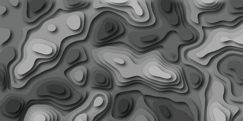 Abstract topographic map background with layered shades of gray forming a modern and stylized natural pattern with soft shadows and artistic aesthetic.