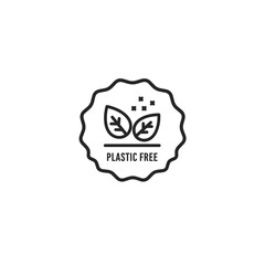 Plastic-free badge with leaves 