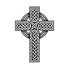 Celtic Knotwork Cross Intricate Design of Irish