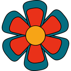 Retro Flower Daisy Groovy 70s