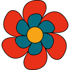 Retro Flower Daisy Groovy 70s