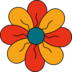 Retro Flower Daisy Groovy 70s