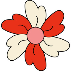 Retro Flower Daisy Groovy 70s