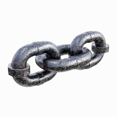 Obraz premium 3D Render of a Rusty Metal Chain Link