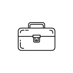 Business briefcase outline icon in minimalist style  