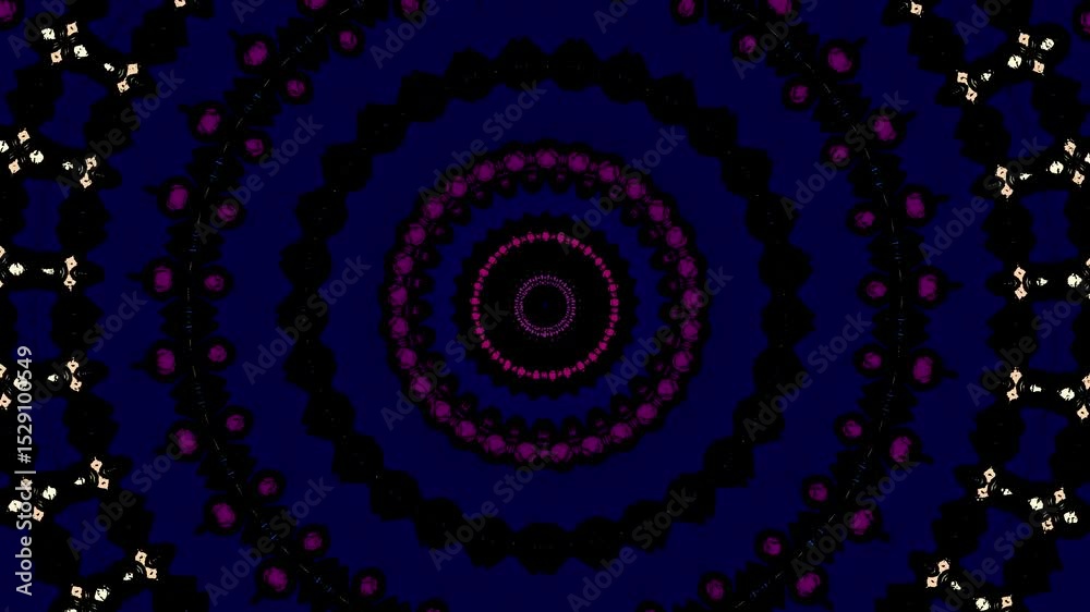 Poster Abstract circular pattern with intricate designs and contrasting colors creating a mesmerizing effect