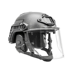 Fototapeta premium Tactical Helmet with Integrated Face Shield -