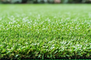 Lush Green Grass Surface in Soft Focus for Natural Landscape Background