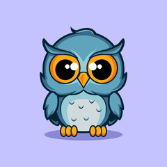 cute owl cartoon character illustration