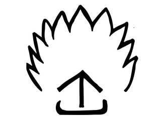 An upload  hand drawn floral drawing Flat icon PNG 
