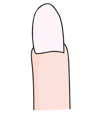 Cute cartoon hand drawn vector finger nail clipart.