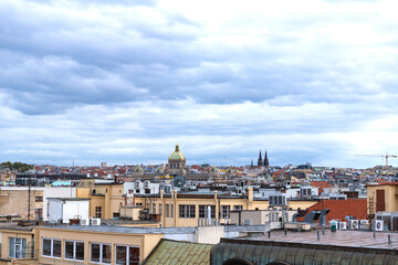 Fototapeta premium The rooftops and architecture of the Prague city