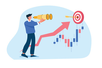 Business professionals analyze graphs, symbolizing teamwork and financial success