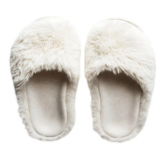 Pair of stylish white fluffy