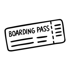 Obraz premium 航空券 線画 手書き