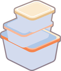plastic food box vector art illustration