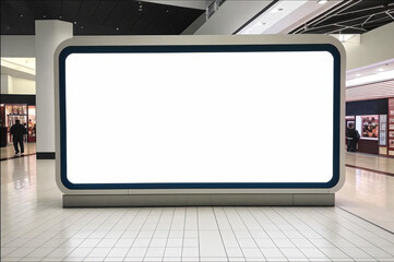 Empty electronic board in shopping mall, advertising space, close-up.
