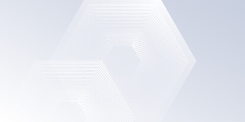 Abstract white background with gradient color and artistic dynamic hexagon decoration simple abstract modern