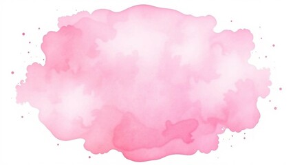 Obraz premium Zarter rosafarbener Aquarellhintergrund mit weicher Wolkenstruktur – ideal für romantische Designs, Babyparty-Einladungen oder kreative Projekte.