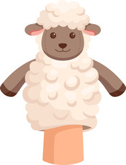 Cartoon Sheep Puppet Illustration