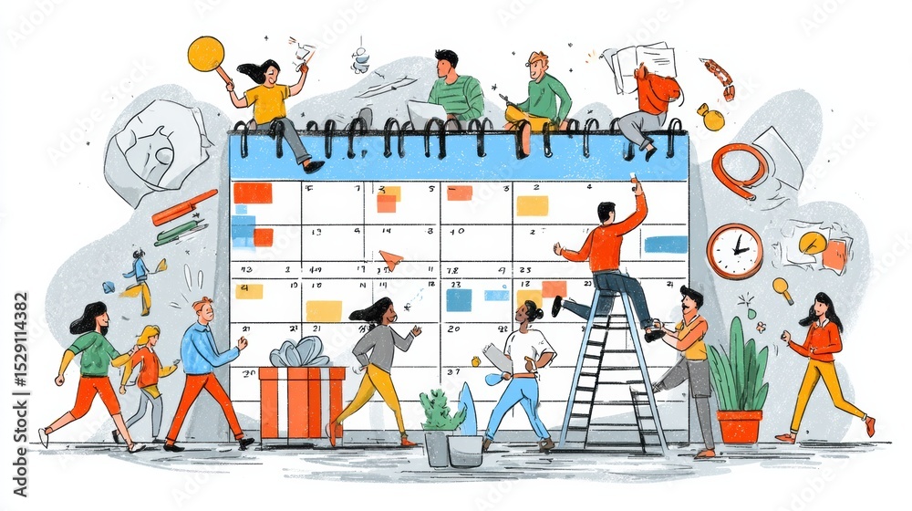 Poster create a joy-focused calendar to enhance well-being and bring positivity to your daily life