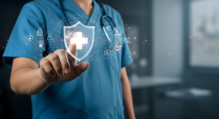 Healthcare Protection: Digital Shield and Medical Professional