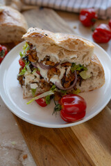  Doner kebab fresh and homemade cooked on plate