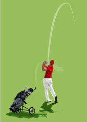 GOLFEUR - GOLFER - vecteur