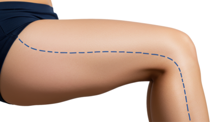 Isolated Female Leg with Dotted Line