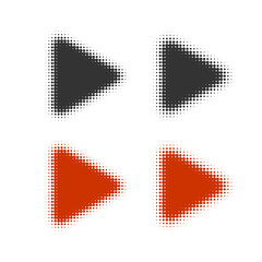 Play Video Sign Halftone Effect Gradient Vector Illustration set