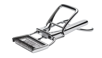 An eyelash curler with chrome finish