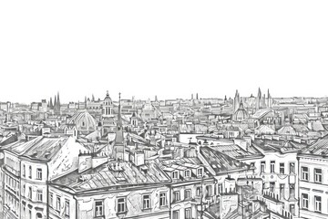 Obraz premium Detailed urban cityscape illustration