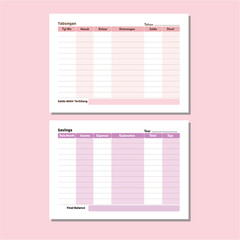 budget planner and saving book