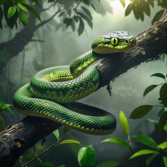 Obraz premium Deadly venomous snakes display vibrant colors warning of danger.