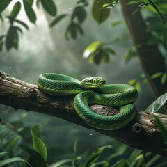 Fototapeta premium Deadly venomous snakes display vibrant colors warning of danger.