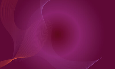 Dark abstract background with glowing and shiny wave line design element with modern purple gradient flowing wave lines for Futuristic technology concept. Vector illustration