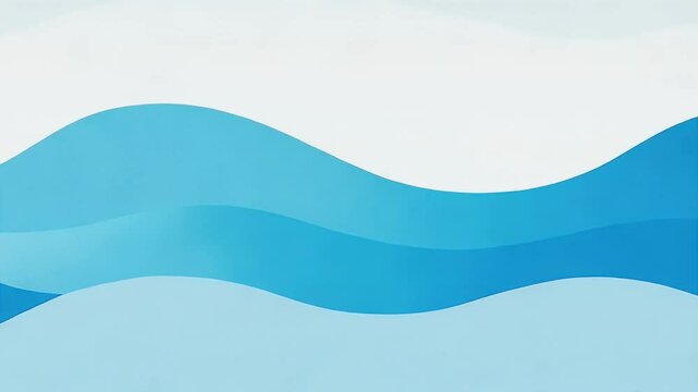 Minimal flat wave border in light blue tones with gentle curves, designed as a seamless horizontal strip for ocean-inspired banners and templates.