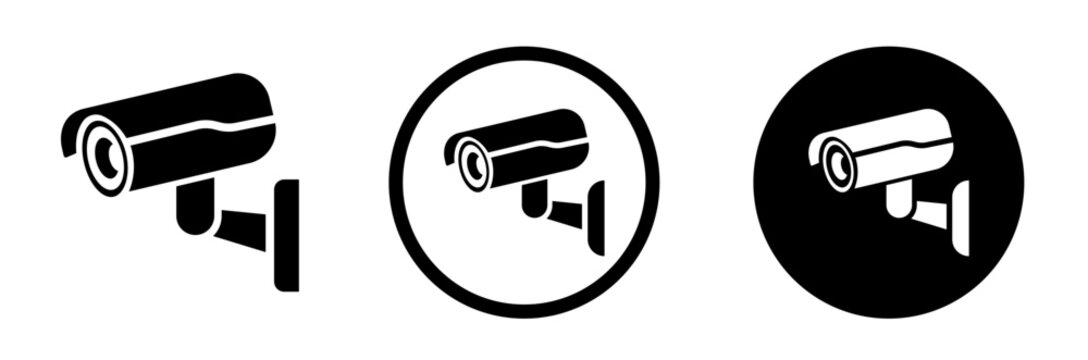 Camera icon. Cctv icons. Security camera vector set. Video camera icon.