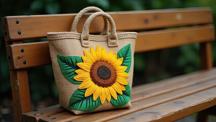 sunflower on the bench