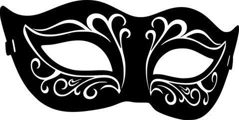 Elegant black masquerade mask isolated on white for mysterious carnival
