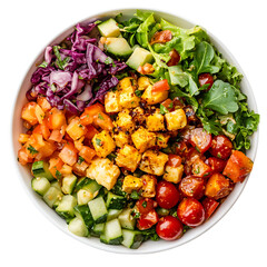 shot of a vibrant salad